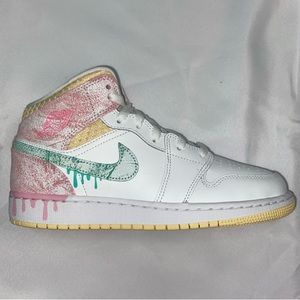Nike Air Jordan 1 Mid Gs Ice Cream Pink 6.5Y 8W